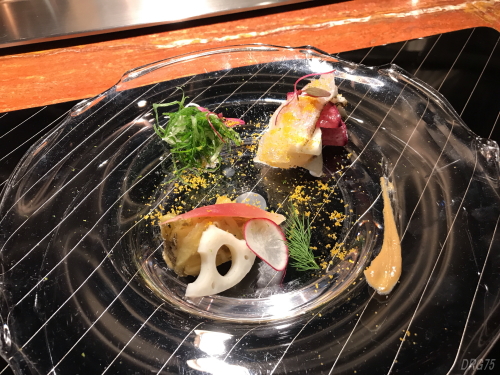 横浜うかい亭の紅葉鯛と秋野菜のマリネ